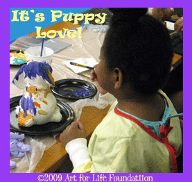 Right now its about the art not the illness. Puppy love! Art heals!